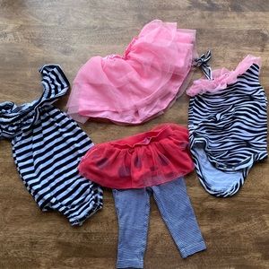 Baby Girl Pink Tutu and Black and White Bundle